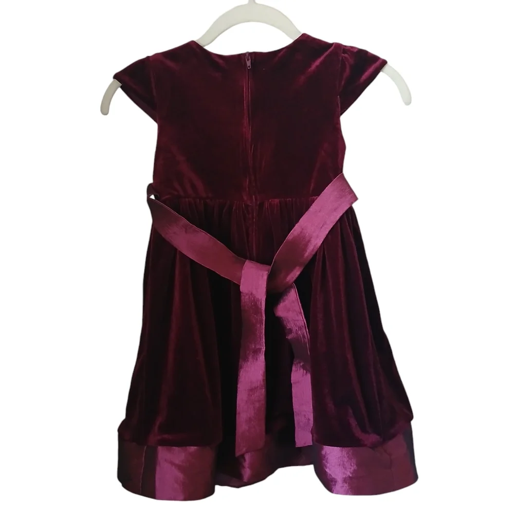 Rare Editions Girl's Holiday Dress With Sash And Cap Sleeves Size 6 - Picture 2 of 12